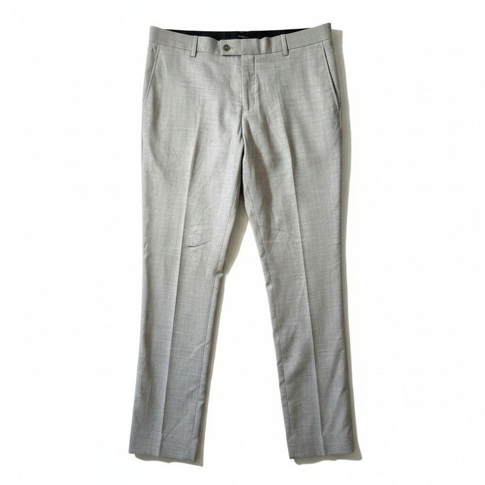 Soul of London Mens Dress Trouser Pants Gray 39R Minimalist Preppy Neutral New